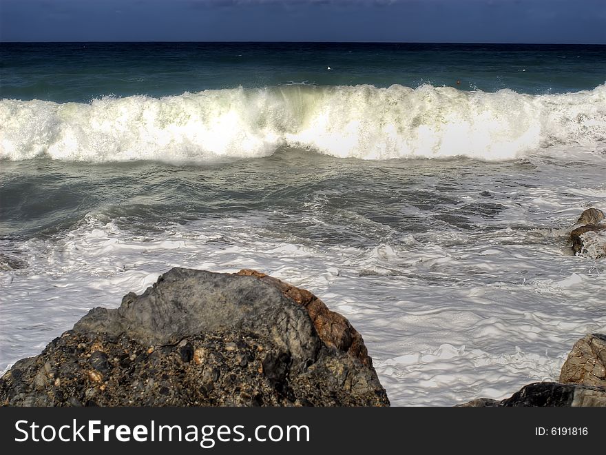 Waves reef sea seascape colors. Waves reef sea seascape colors