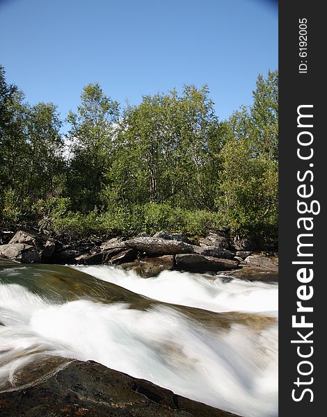 Flowing river, Abisko National Park in Sweden