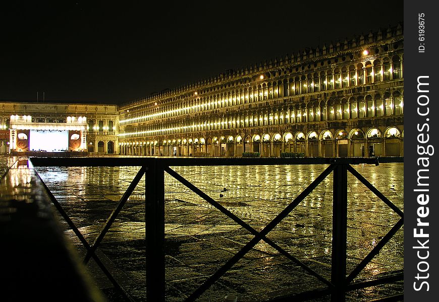 Piazza di San Marco in Venice by night