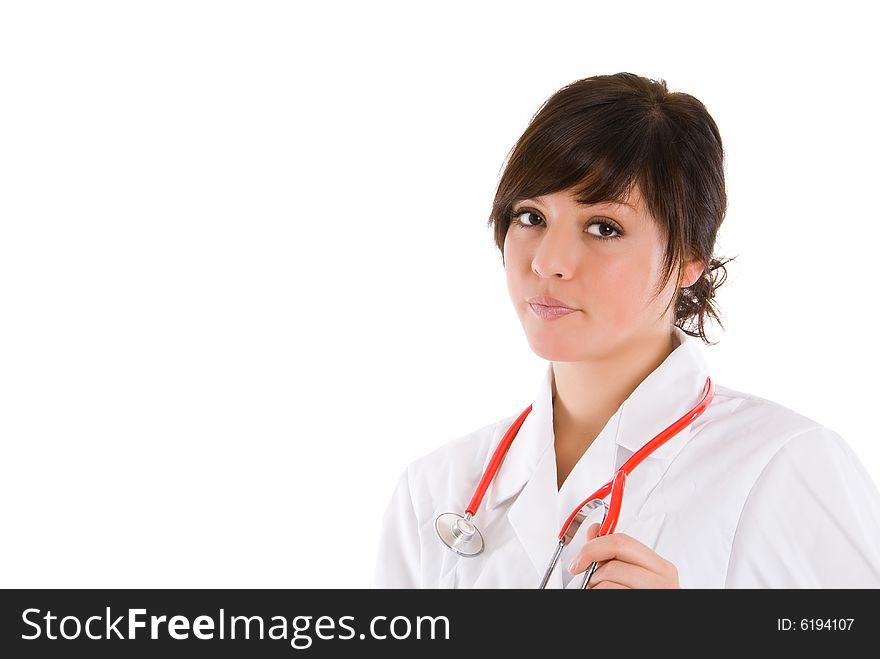 Young doctor at work with stethoscope