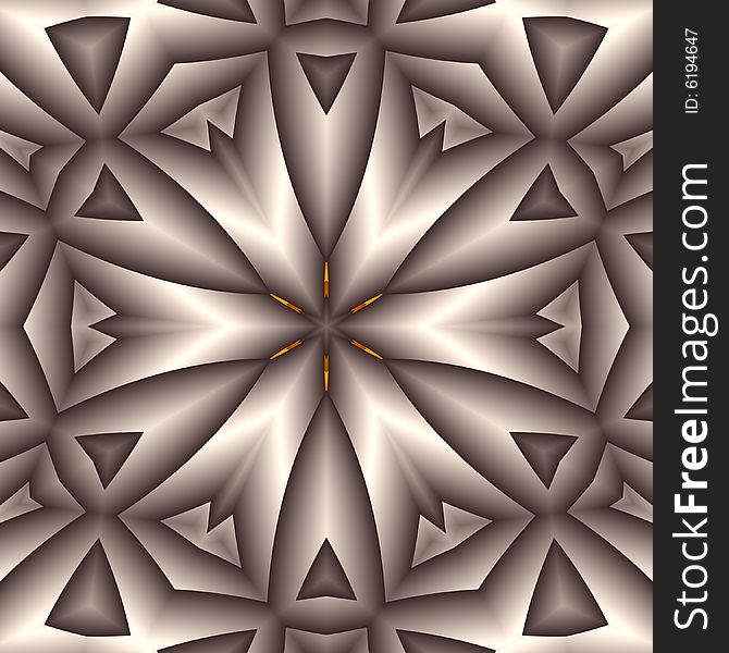 Abstract fractal image resembling a silver snowflake mandala