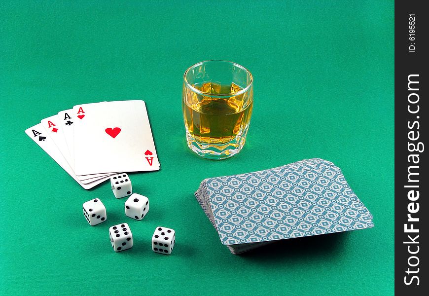Ace card poker gambling and drink luck win or lose game