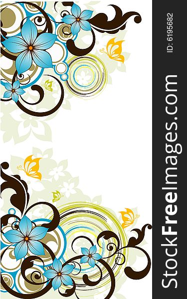 Abstract floral background. A vector format is added. Suits well for a postcard or background. Abstract floral background. A vector format is added. Suits well for a postcard or background