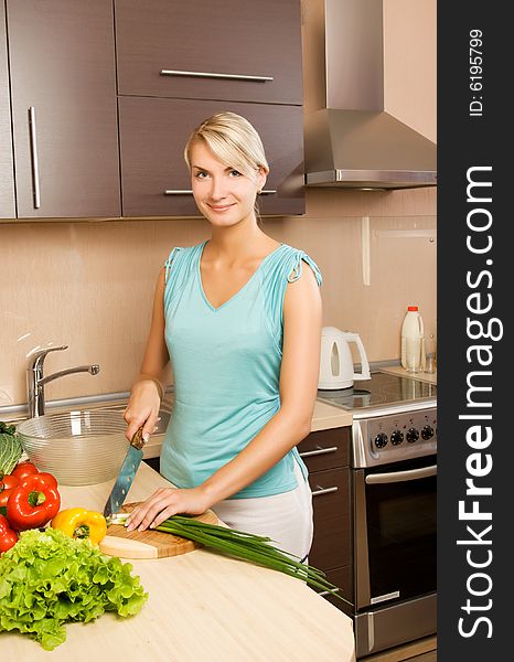 Woman Making Salad