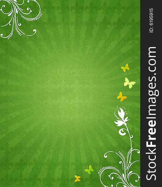 High resolution background with flowers and butterflies. High resolution background with flowers and butterflies