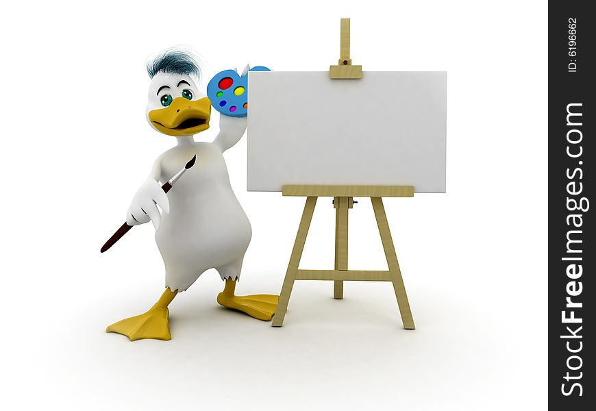 Duck With Empty Canvas