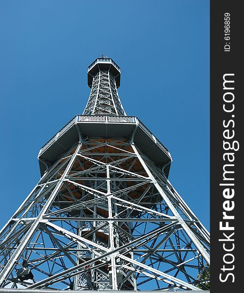 Viewing tower in Mala Strana,Petrzhin hill,Prague. Viewing tower in Mala Strana,Petrzhin hill,Prague