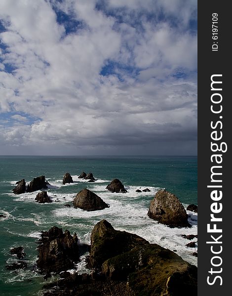 Rough Coast in New Zealand - Nugget Point. Rough Coast in New Zealand - Nugget Point
