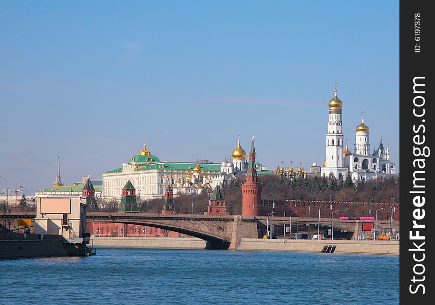 View to  Kremlin with Moscow city- rivers