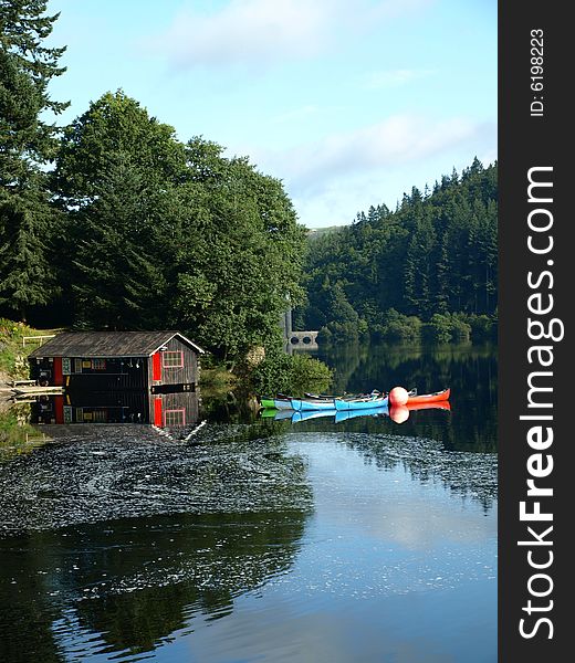 Boat house lake vyrnwy powys wales