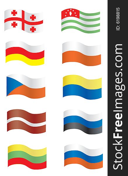 Vectors of national flags of countries in eastern Europe