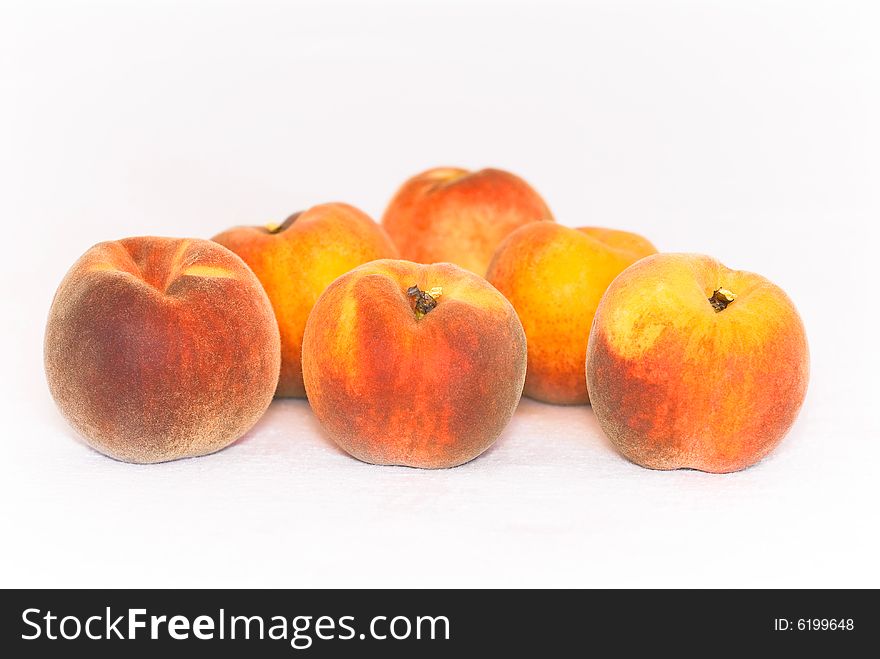 Peach isolated on the white background