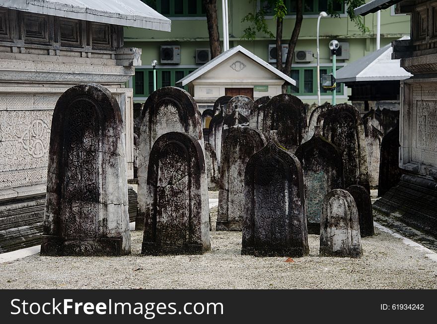 Ancient royal cemetery at Male near Hukuru Miskiy mosque. Maldives. Ancient royal cemetery at Male near Hukuru Miskiy mosque. Maldives