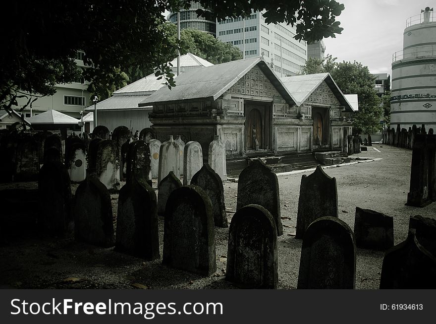 Ancient royal cemetery at Male near Hukuru Miskiy mosque. Maldives. Ancient royal cemetery at Male near Hukuru Miskiy mosque. Maldives