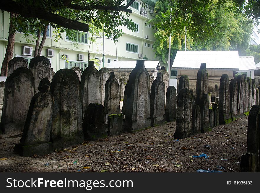 Ancient royal cemetery at Male near Hukuru Miskiy mosque. Maldives. Ancient royal cemetery at Male near Hukuru Miskiy mosque. Maldives