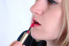 Apply Lipstick Royalty Free Stock Image Apply Lipstick Royalty Free Stock Image
