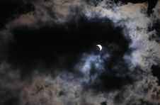 Solar Eclipse At 70 Phase Royalty Free Stock Photos Solar Eclipse At 70 Phase Royalty Free Stock Photos