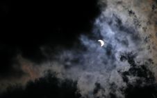 Solar Eclipse At 70 Phase Stock Photo Solar Eclipse At 70 Phase Stock Photo