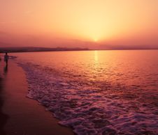 Romantic Sunset Royalty Free Stock Photography Romantic Sunset Royalty Free Stock Photography