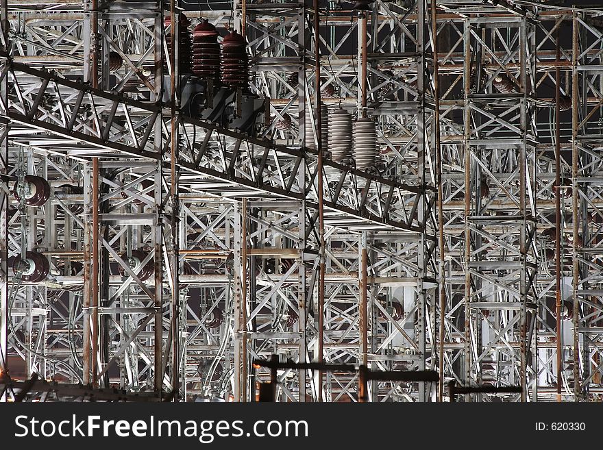 Night Shot of an electrical substation