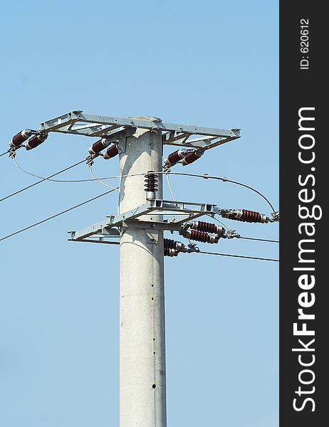 An electric pylon. An electric pylon