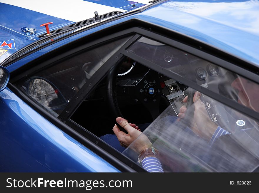 Cockpit of a sports car