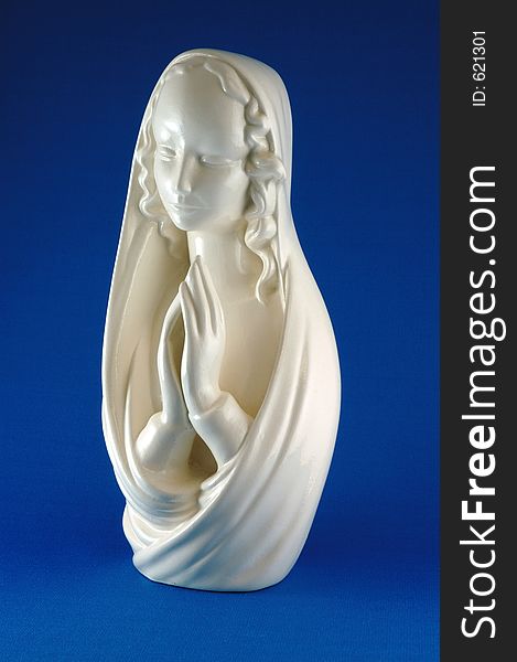Blessed Mother Ceramic with blue background