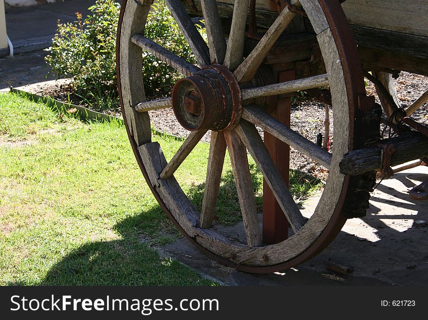 Shot of a wagon wheel