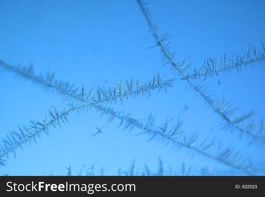 Flakes on window close-up