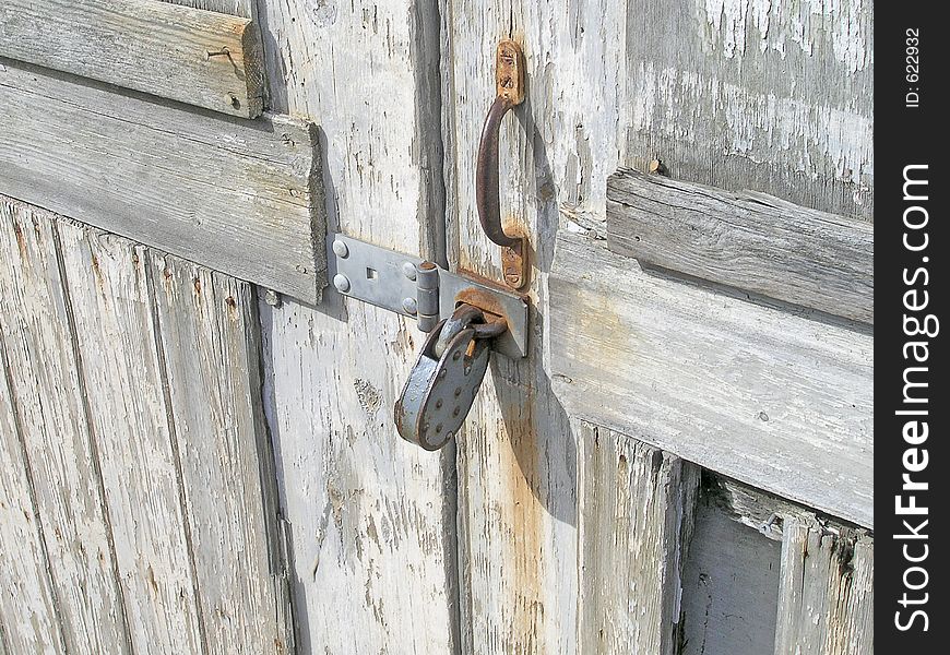 Old doors with padlock