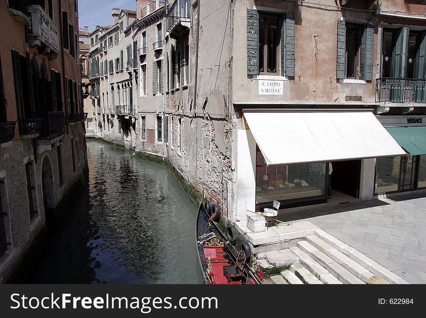 Shop in venice beside a canal. Shop in venice beside a canal