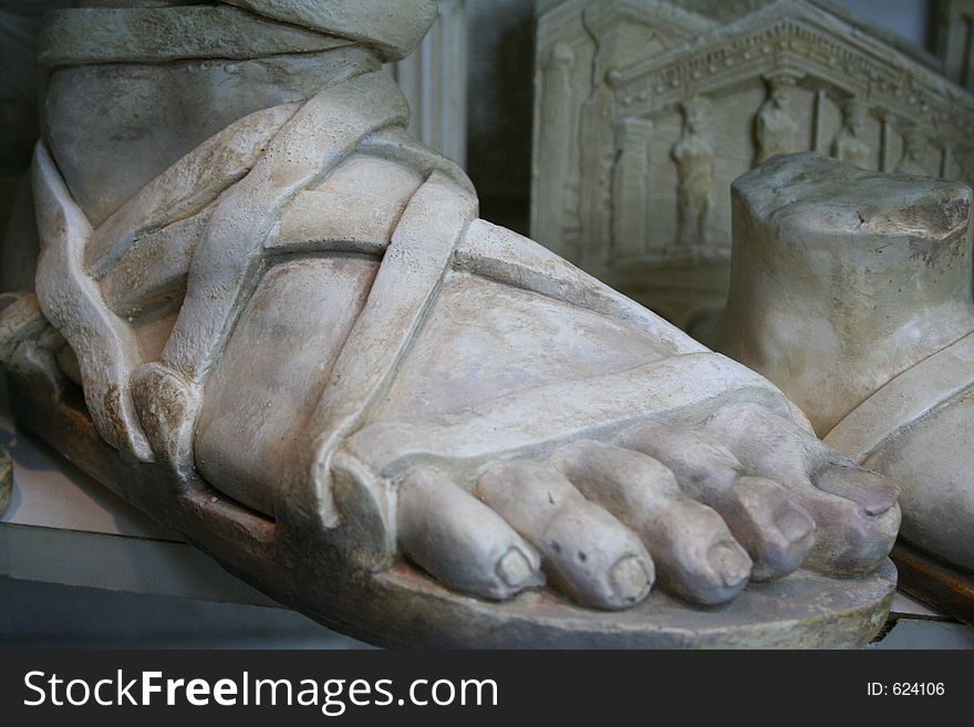 Traditional greek stone foot