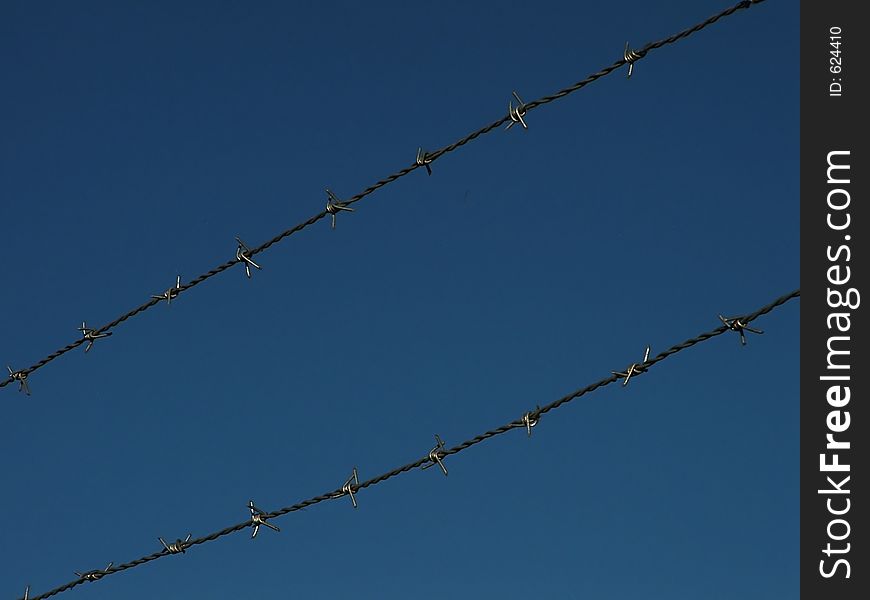 Parallel strands of barbed wire can mean only one thing