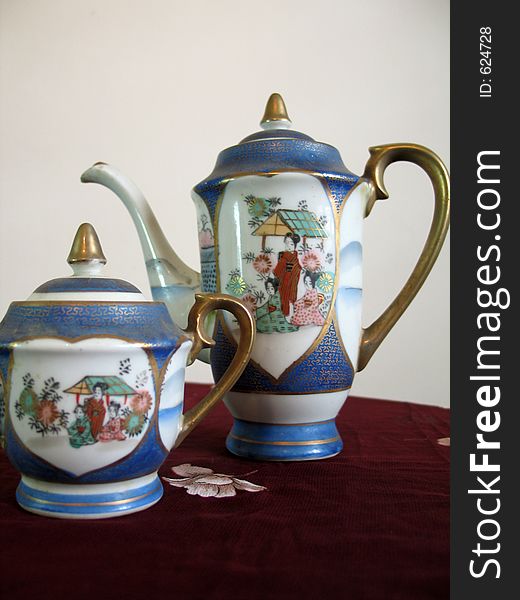 Porcelain tea set. Porcelain tea set