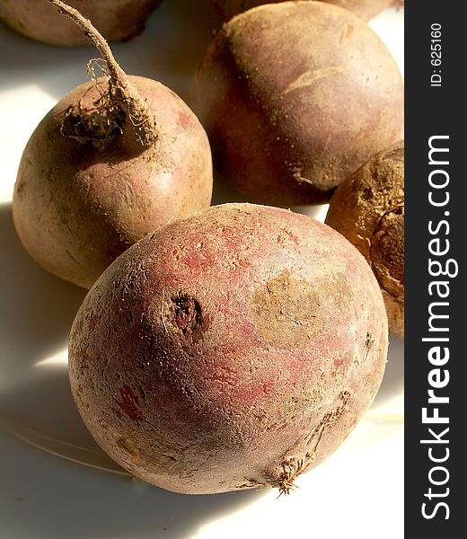 Beetroots over white