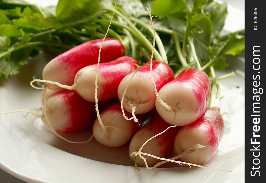 Radish on a plate