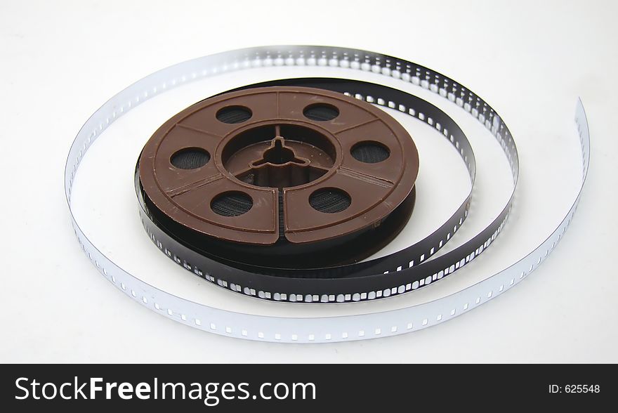 8mm film tape on white