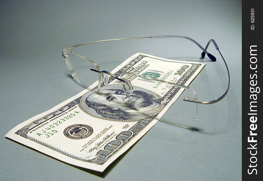 American Money, 100 Dollar bill and glasses