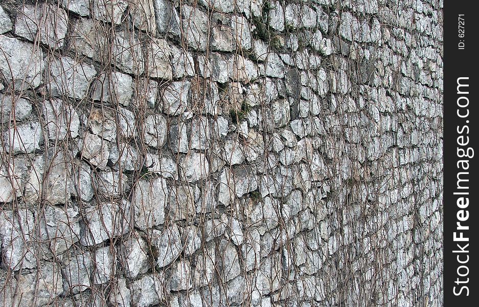 Stone wall on Roman castle