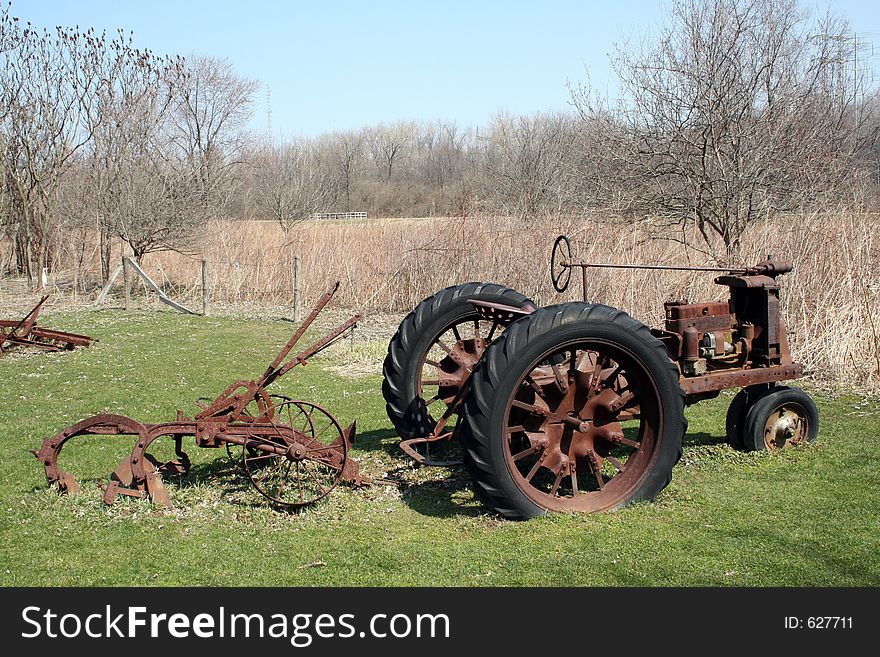 A old rusty vintage wheelbarrow