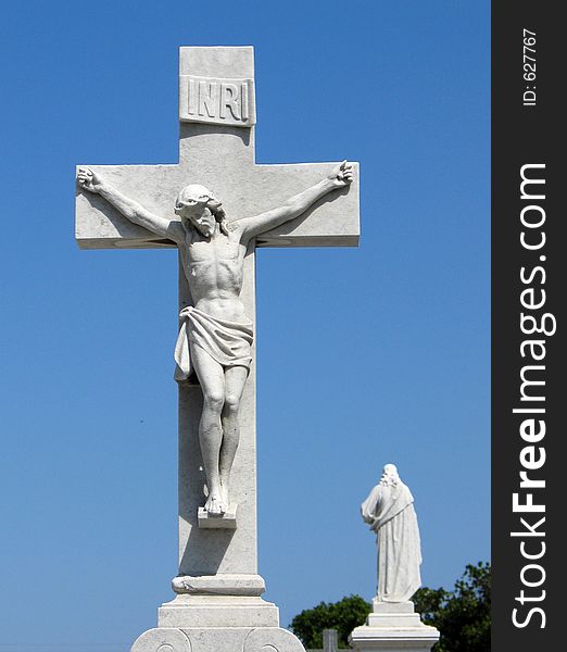 Sculpture of Jesus Christ on a cross