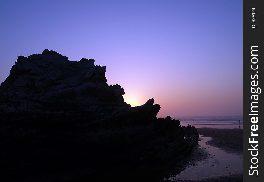 Sunset at sopelana beach. Sunset at sopelana beach