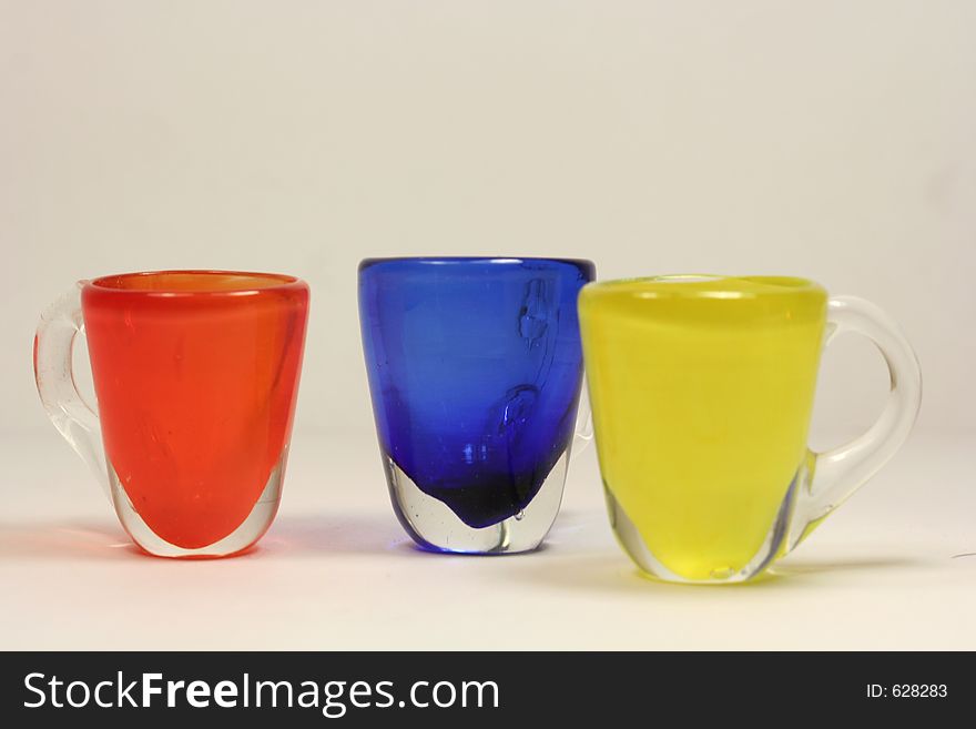 Three cups of glass