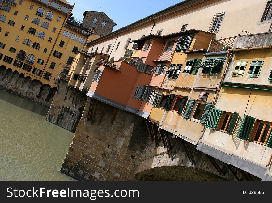 The important and oldest bridge over Arno The Ponto Vecchio Florence 2006.