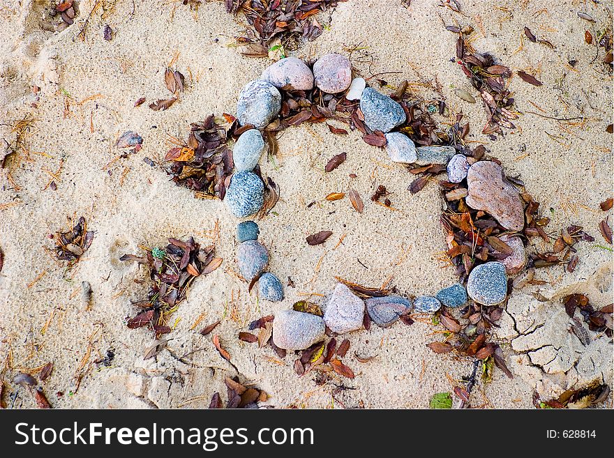 Heatr from stones on the beach. Heatr from stones on the beach