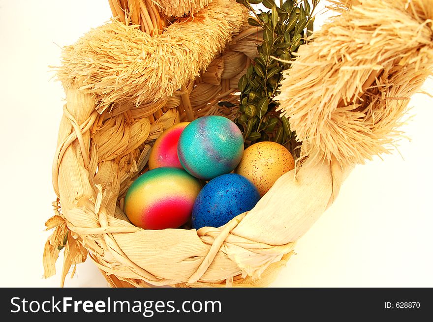 Eggs in basket. Eggs in basket