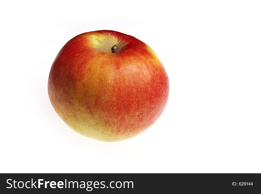 Red apple brought up without application of chemical fertilizers and additives