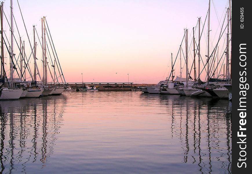 Small Harbor during sunset