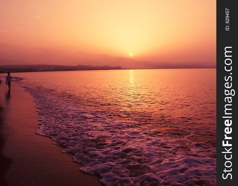 Romantic Sunset at sea.