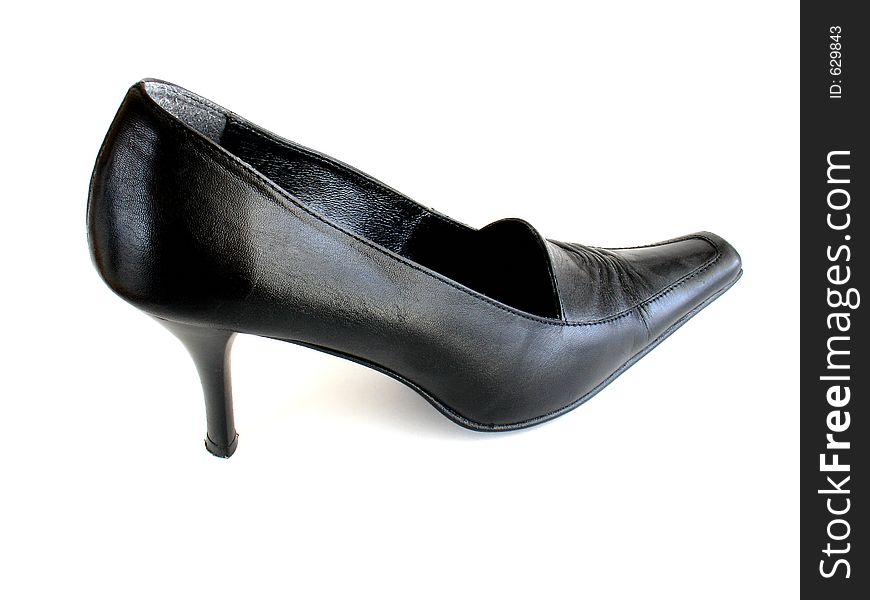 Black leather shoe